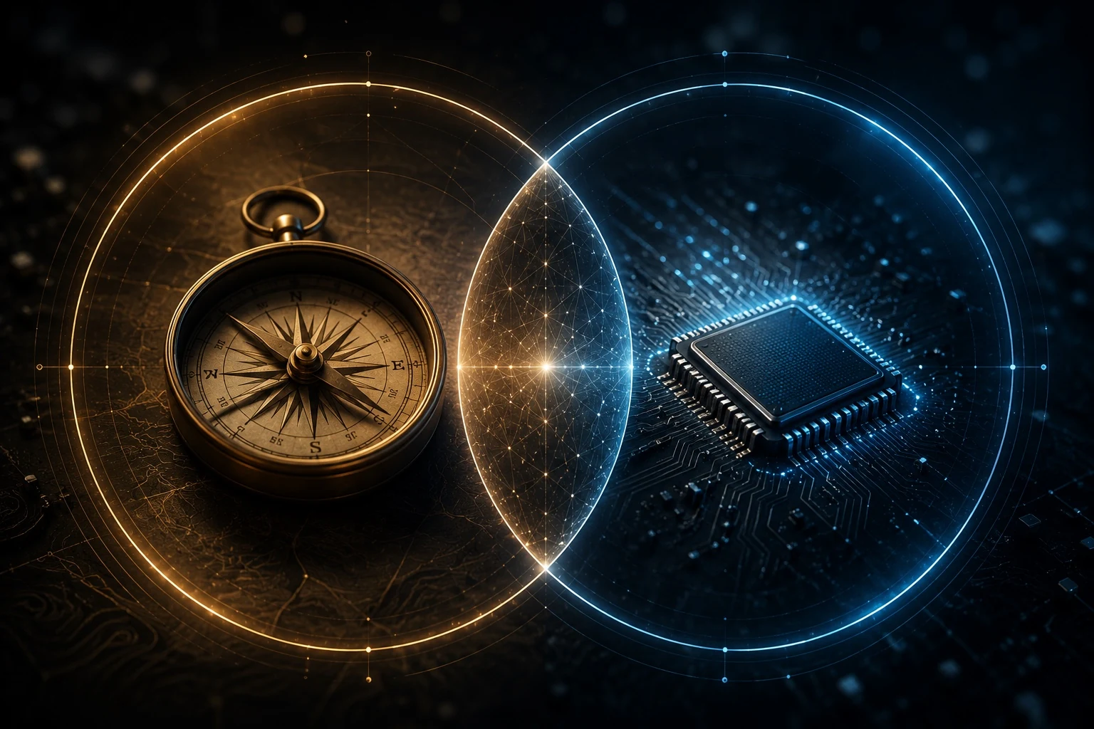 Human and AI symbiosis visual